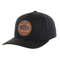 KSM658 NATIVE BUFFALO,COTTON WITH SUEDE VISOR-BLACK/BLACK