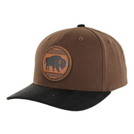 KSM658 NATIVE BUFFALO,COTTON WITH SUEDE VISOR-BROWN/BLACK