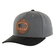 KSM658 NATIVE BUFFALO,COTTON WITH SUEDE VISOR-CHARCOAL/BLACK