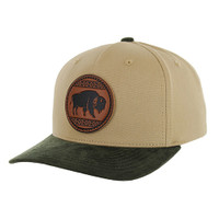 KSM658 NATIVE BUFFALO,COTTON WITH SUEDE VISOR-KHAKI/OLIVE