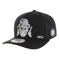 BBB002 THE DIVINE BLESSING SNAPBACK, COTTON WITH SUEDE, BLACK/BLACK