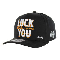 BBB004 LUCK YOU SNAPBACK, COTTON WITH SUEDE, BLACK/BLACK