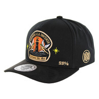 BBB003 REGRESA A LA INOCENCIA SNAPBACK, COTTON WITH SUEDE, BLACK/BLACK