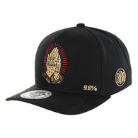 BBB006 REST IN PARADISE SNAPBACK, COTTON WITH SUEDE, BLACK/BLACK