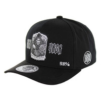 BBB014 BABA YAGA SNAPBACK, COTTON WITH SUEDE, BLACK/BLACK