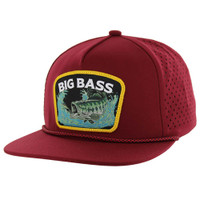 SM308 BIG BASS-2, PERFORATED WITH ROPE, SNAPBACK-BURGUNDY