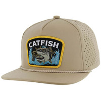 SM308 CATFISH, PERFORATED WITH ROPE, SNAPBACK-KHAKI