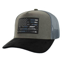 SM9006 USA, SUEDE VISOR TRUCKER-CHARCOAL/BLACK/CHARCOAL