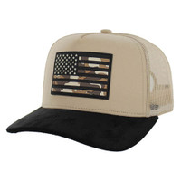 SM9006 USA, SUEDE VISOR TRUCKER-KHAKI/BLACK/KHAKI