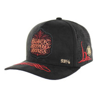 BBB013 BLACK BLOOD BONES , SUEDE PERFORATED - BLACK