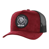 SM104 BEAR , SUEDE TRUCKER - BURGUNDY/BLACK