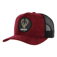 SM104 DEER , SUEDE TRUCKER - BURGUNDY/ BLACK
