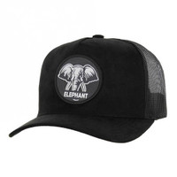 SM104 ELEPHANT , SUEDE TRUCKER - BLACK/BLACK