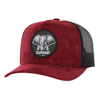 SM104 ELEPHANT , SUEDE TRUCKER - BURGUNDY/ BLACK