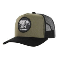 SM104 ELEPHIANT , COTTON/SUEDE TRUCKER - OLIVE/BLACK/BLACK