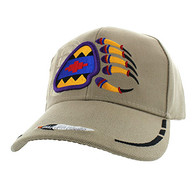 VM264 Native Pride Bear Claw Velcro Cap (Solid Khaki)