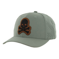 SM441 CROSSBONE SKULL , HYDRO PERFORATED - SAGE