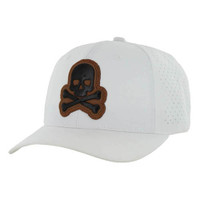 SM441 CROSSBONE SKULL , HYDRO PERFORATED - WHITE