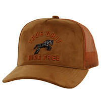 SM323 HORSE TRUE GRIT, SUEDE TRUCKER - BURNT ORANGE