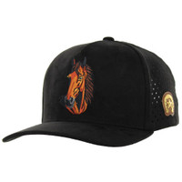 KSM340 HORSE, PERFORATED SUEDE - BLACK