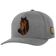 KSM340 HORSE, PERFORATED SUEDE - GRAY