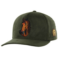 KSM340 HORSE, PERFORATED SUEDE - OLIVE