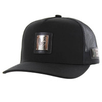 SM327 ROOSTER , METAL BADGE , TRUCKER - BLACK/BLACK