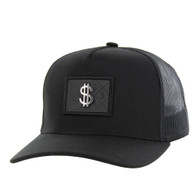 SM329 $ SIGN , METAL BADGE , TRUCKER - BLACK/BLACK