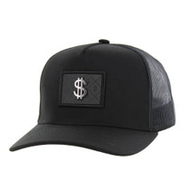 SM329 $ SIGN , METAL BADGE , TRUCKER - BLACK/BLACK