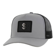 SM329 $ SIGN , METAL BADGE , TRUCKER - GRAY/BLACK