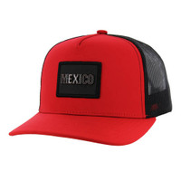 SM329 MEXICO , METAL BADGE , TRUCKER - RED/BLACK