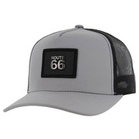 SM329 ROUTE 66 , METAL BADGE , TRUCKER - GRAY/BLACK