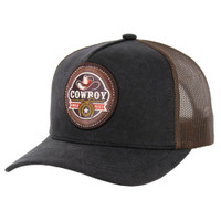 SM304 COWBOY , TRUCKER - BLACK/BROWN