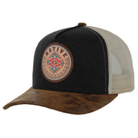 SM280 NATIVE , TRUCKER - BLACK/BROWN PU