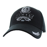 VM451 Hockey Velcro Cap (Solid Black)