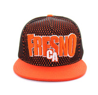 SM033 Fresno Hard Mesh Snapback Cap (Black & Orange)
