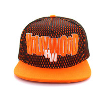 SM033 Hollywood Hard Mesh Snapback Cap (Black & Orange)