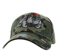 VM461 Marine Bull Dog Velcro Cap (Military Camo )