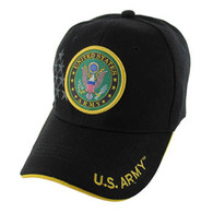 VM010 Military License Army #5 Baseball Velcro Cap (Solid Black)