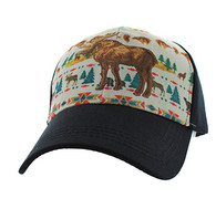 VM222 Native Moose Velcro Cap (Native & Black )