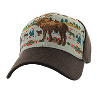 VM222 Native Moose Velcro Cap (Native & Brown )