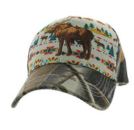 VM222 Native Moose Velcro Cap (Native & Hunting Camo )