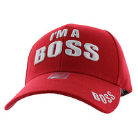 VM192 I am a Boss Velcro Cap (Solid Red)