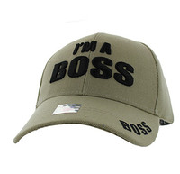 VM192 I am a Boss Velcro Cap (Solid Khaki)
