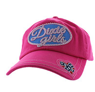 VM459 Dixie Girl Velcro Cap (Solid Hot Pink )