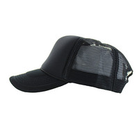 VP020 Blank Plain Foam Mesh Trucker Cap Hat (Solid Black)