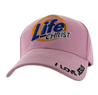 VM006 Life With Christ Velcro Cap (Solid Pink)