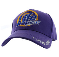 VM006 Life With Christ Velcro Cap (Solid Purple)