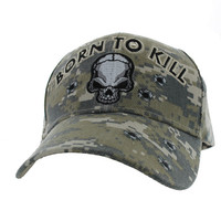 VM548 Born to Kill Skull Velcro Cap (Solid Digital Camo)