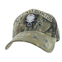 VM548 Born to Kill Skull Velcro Cap (Solid Hunting Camo)